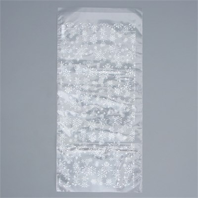 Пакет подарочный новогодний пропиленовый «Снежинки», 14*29см 126311