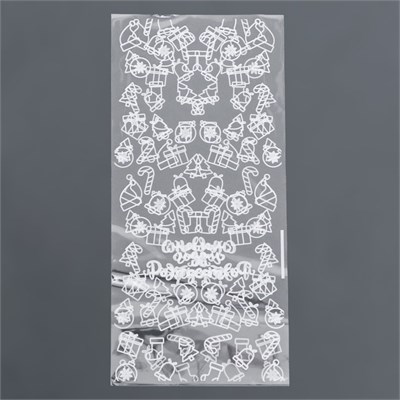 Пакет фасовочный новогодний БОПП, с донной складкой, «Ассорти» 9*19см 126316