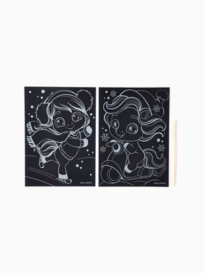 Гравюра новогодняя «Волшебное время» А6, н-р 2шт 126388