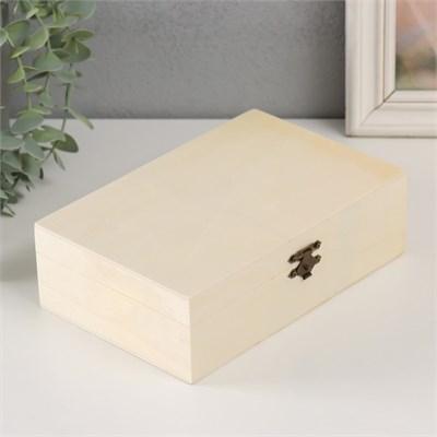 Шкатулка д/росписи дерево с делениями «Прямоугольная», д/творчества, декора, замок накидной 126463