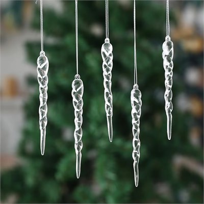 Елочная подвеска Сосулька 6 см, н-р 6шт 126623