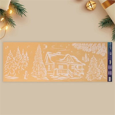 Наклейки на окна многоразовые «Новый год: Лесная сказка», 70*25см 126628