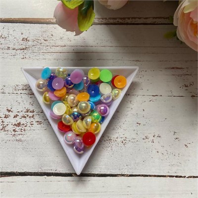 Полубусины жемчуг бензин 8мм н-р 10гр цвет микс 100789