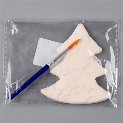 Ёлочное украшение под роспись «Ёлочка со звездами», с подвесом, кисть 126729