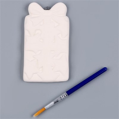 Ёлочная игрушка под раскраску «Подарок с бантиком», с подвесом 126759