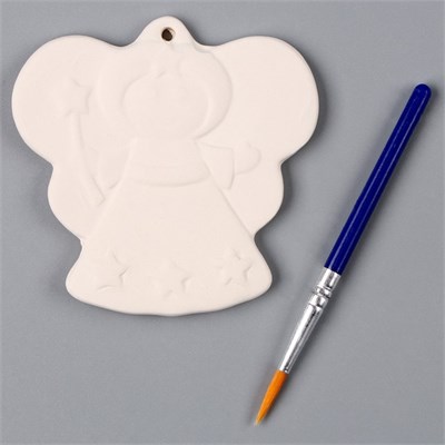 Ёлочная игрушка под роспись «Ангелочек», с подвесом, кисть 126762