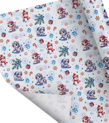 Бумага упаковочная глянцевая «Новый год 2026», лошадь, 50*70см 126796