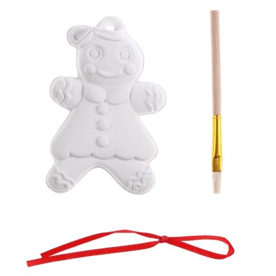 Ёлочная игрушка под раскраску «Печенька» с подвесом, кисть 126819