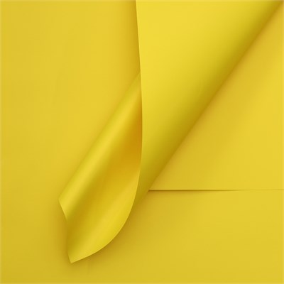 Пленка д/цветов и букетов, тонированная, матовая, ярко жёлтый, 57*57см, 65мкм 126947