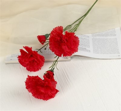 Цветы искусственные «Гвоздички», 8*67см, красные 127007