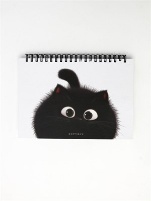 Скетчбук в твердой обложке на гребне А5 80л 100г/м «Котик» 127036