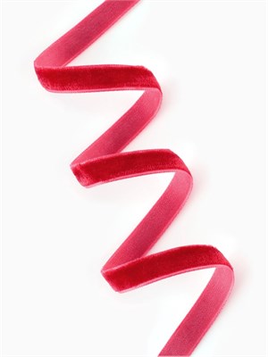 Лента бархатная, 10мм, 1м, красная №40 127058