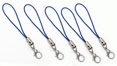 Карабин на шнурке н-р 5шт, цвет синий 108476
