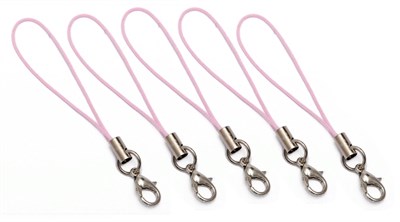 Карабин на шнурке н-р 5шт, цвет св. розовый 108495