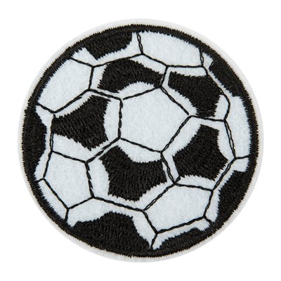 Термоаппликация «Футбольный мяч», d5см, цвет белый/чёрный 127118
