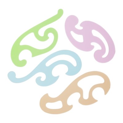 Н-р лекал Calligrata, 4шт, прозрачные, цветные, МИКС 127154