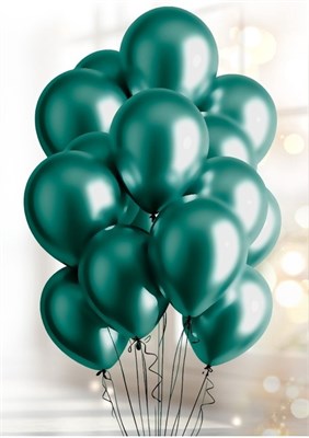 Воздушные шары латексные 12" «Хром», 5 шт, зелёные 127280