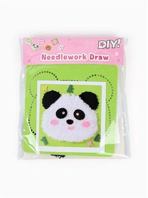 Вышивка по фетру «Панда», 20.5*20.5см, зелёная 127447