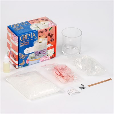 Свеча своими руками. Создание ароматической свечи из двух видов воска с сухоцветами «Спелая вишня» 127470