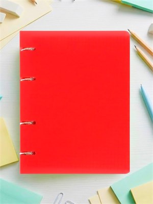 Тетрадь на кольцах Calligrata А5, 120л, в клетку, пластиковая обложка, блок офсет, красная 127478