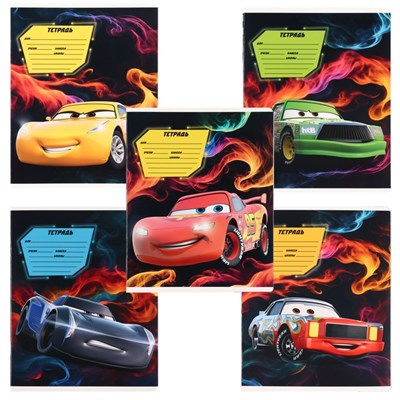 Тетрадь в линейку 12л, МИКС, обложка мелованный картон, «Тачки» 1шт 127545
