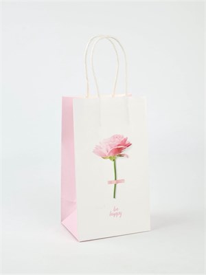 Пакет подарочный крафт, упаковка, «Be happy», 12*21*9см 127584