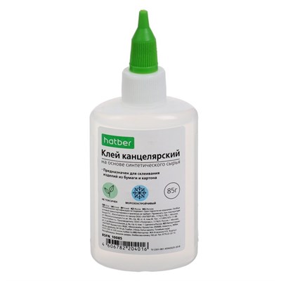 Клей канцелярский 85гр Hatber, синтетическая основа, с дозатором 127588