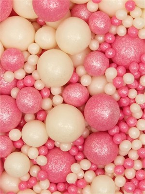 Кондитерская посыпка с мягким центром «Жемчуг», бело-розовая, 50гр 127603