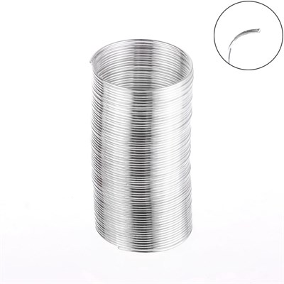 Проволока с памятью, d2см, толщина 0.6мм, д/кольца, 10гр, цв серебро 127622
