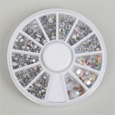 Стразы д/декора, 12 ячеек, 1.5/2/2.5/3мм, голографические 16972