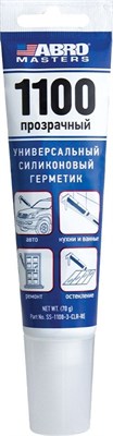 Герметик силиконовый прозрачный 70гр 1100 ABRO MASTERS 12142
