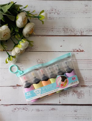 Набор текстовыделителей с прозрачным стержнем 5мм, 6шт, цвет микс 102592