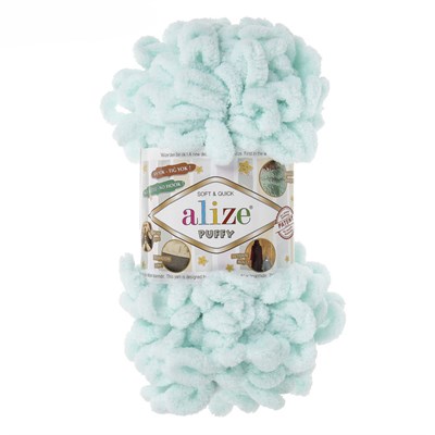 Пряжа Alize Puffy 100% Микрополиэстер 100гр №820, мята 127763