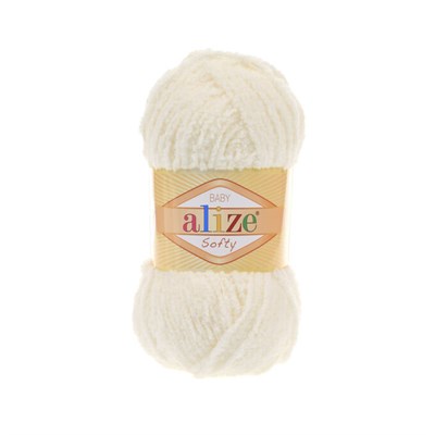 Пряжа Alize Baby Softy микрополиэстер 100% цвет 62 светло-молочный 103301