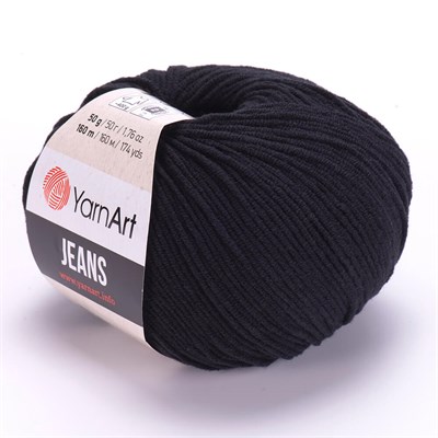 Пряжа YarnArt Jeans 55% хлопок/45% полиакрил 50гр № 53 черный 105868