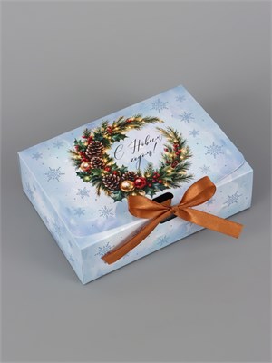 Коробка подарочная, самосборная двухсторонняя «С Новым годом!», 16.5*12*5см 128916