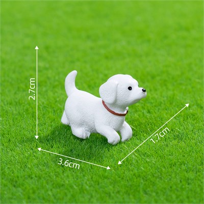 собака белая с ошейником 2,7*1,7см мини 20342