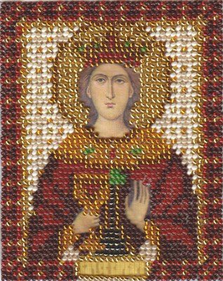 Панна н-р д/вышивки бисером икона св. великомученицы Варвары ЦМ-1210 8,5*10,5см - фото 6228
