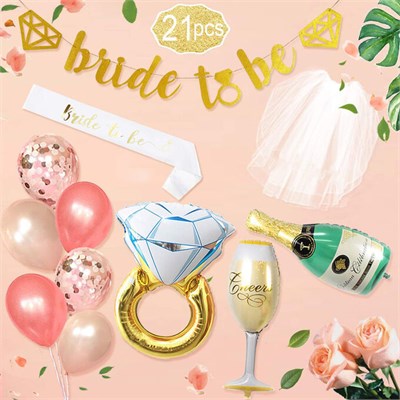 Н-р д/девичника "Bride to be" Шары фольгированные и воздушные 11777 - фото 7886