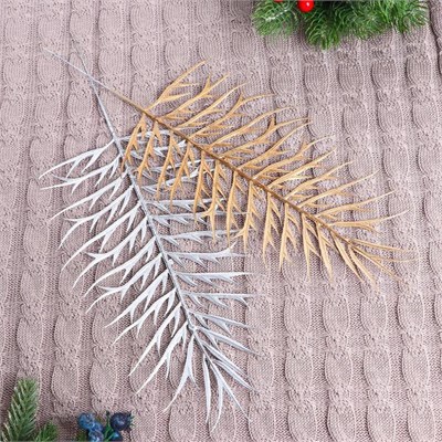 Ветка д/декора Иглица серебро 12*28см  4846 - фото 8646