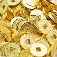 Монеты н-р Китай 28мм 5шт цв.золото 9591