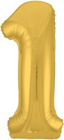 Шар фольгированный Цифра 1 16"(40см)  Цв.золото  16851