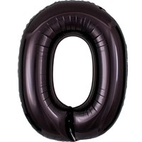 Шар фольгированный Цифра 0 40"(101,6см) цв. чёрный 5770