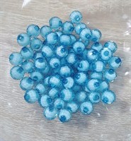 Бусины прозрачные с белой серединой 8мм н-р 20гр цв. голубой