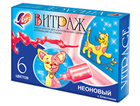 Н-р красок д/изготовления съемных аппликаций Витраж 6цв*20мл неоновые с блестками  102872
