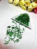 Бисер Китай стеклярус,цвет: ярко-зеленый, 30гр