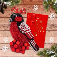 Новогодняя игрушка из фетра с вышивкой бисером «Снегирь» 103234