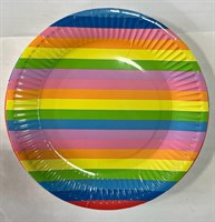 Тарелки бумажные Разноцветные полоски, 18см 10шт 