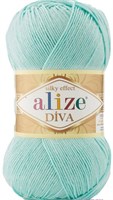 Пряжа Alize Diva 100% микрофибра цв.669 Св.бирюза