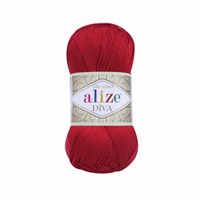 Пряжа Alize Diva 100% микрофибра цв.106 Красный